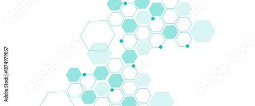 Vector hexagons pattern. Geometric abstract background with simple hexagonal elements. Medical, technology or science desig