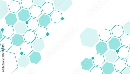 Vector hexagons pattern. Geometric abstract background with simple hexagonal elements. Medical, technology or science desig