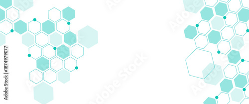 Vector hexagons pattern. Geometric abstract background with simple hexagonal elements. Medical, technology or science desig