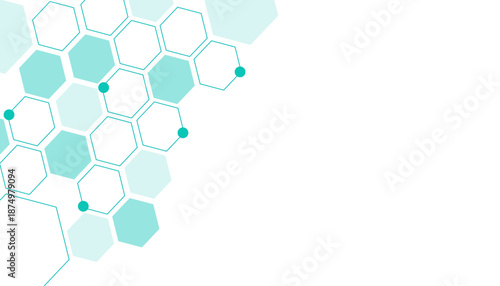 Vector hexagons pattern. Geometric abstract background with simple hexagonal elements. Medical, technology or science desig