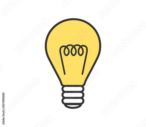 シンプルな電球のアイコンイラスト　ベクター