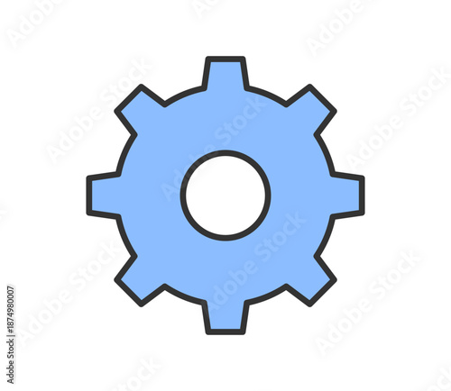 シンプルな歯車のアイコンイラスト　ベクター