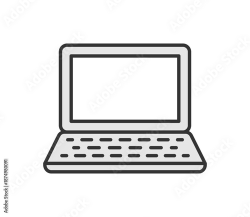 シンプルなノートパソコンのアイコンイラスト　ベクター