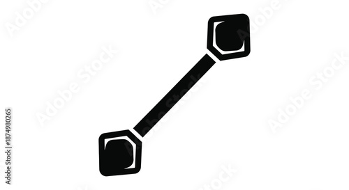 a simple black wrench tool design against a white background a striking silhouette