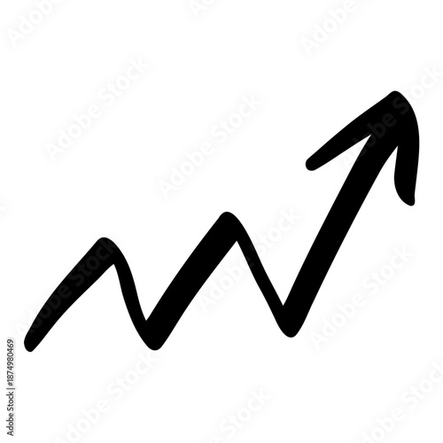 Minimalist line art chart vector, business growth use case