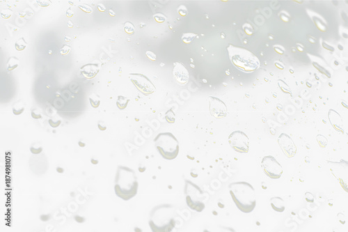   rain drops of water on dark  glass  surface