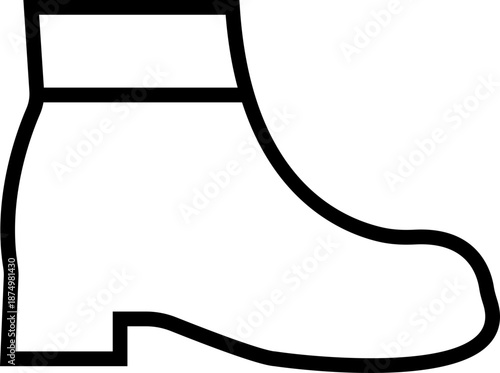 Winter shoe icon, representing cold weather footwear for snow and outdoor use. Ideal for fashion, seasonal design, a solid silhouette, ecommerce, apps, web, infographics, and retail projects.