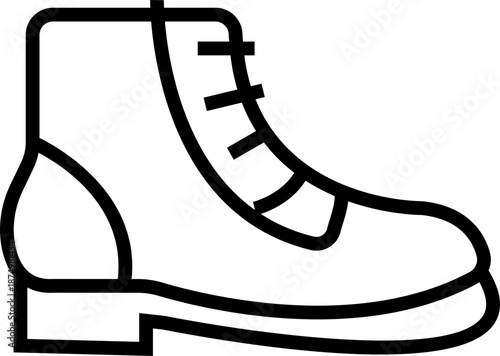 Winter shoe icon, representing cold weather footwear for snow and outdoor use. Ideal for fashion, seasonal design, a solid silhouette, ecommerce, apps, web, infographics, and retail projects.