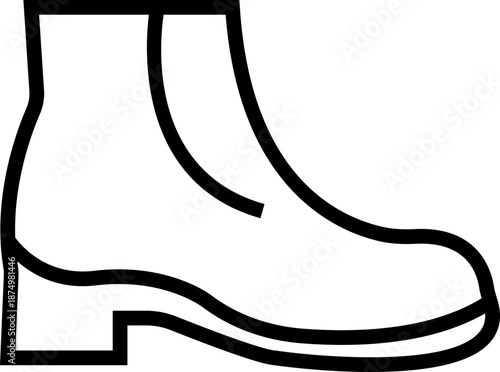 Winter shoe icon, representing cold weather footwear for snow and outdoor use. Ideal for fashion, seasonal design, a solid silhouette, ecommerce, apps, web, infographics, and retail projects.