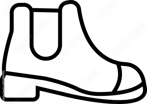 Winter shoe icon, representing cold weather footwear for snow and outdoor use. Ideal for fashion, seasonal design, a solid silhouette, ecommerce, apps, web, infographics, and retail projects.