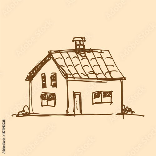 Handdrawn sketch of an Home