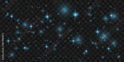 Blue mist particles drift freely, adding calm motion, soft transparency, and cinematic atmosphere. vector