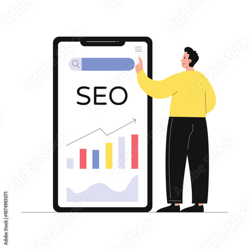 Mobile SEO Vector Illustration EPS 10 File
