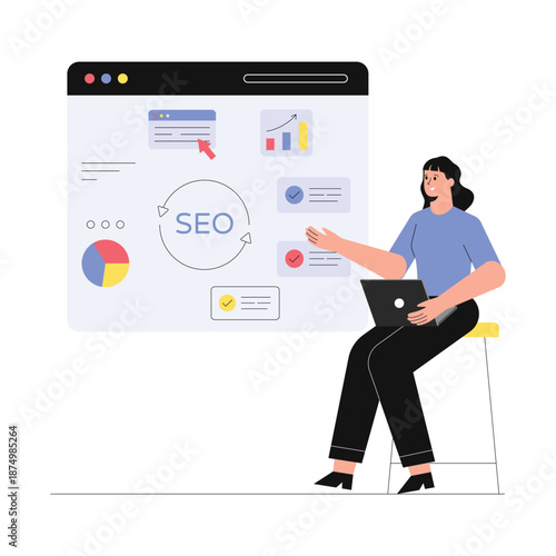 SEO Data Vector Illustration EPS 10 File