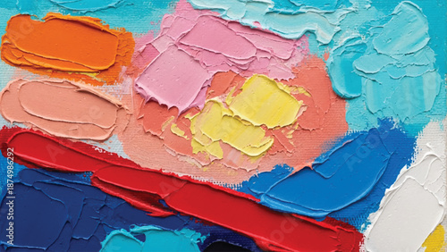 Vibrant colors and textures in an abstract painting