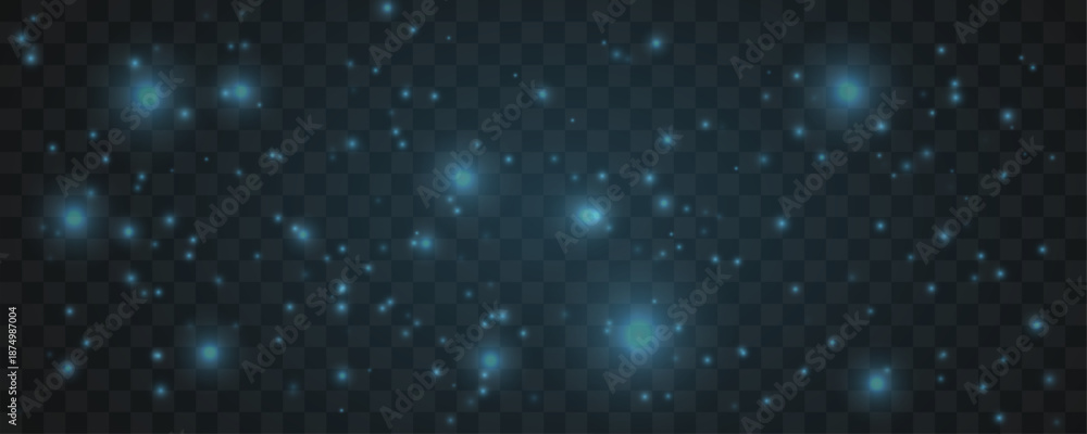 Fototapeta premium Blue stardust flows through space, creating gentle motion trails and luminous abstract depth. vector