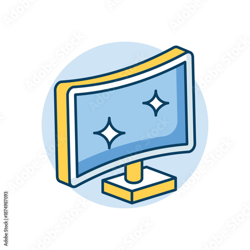 Screen icon clean and modern vector illustration