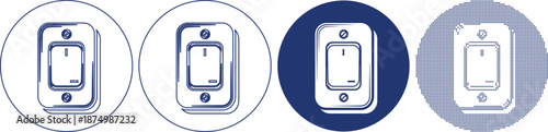 Electrical switch icon set flat and dotted style vector illustration design