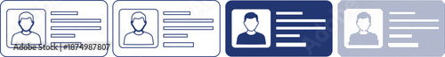 Personal identification card document vector icon set styles