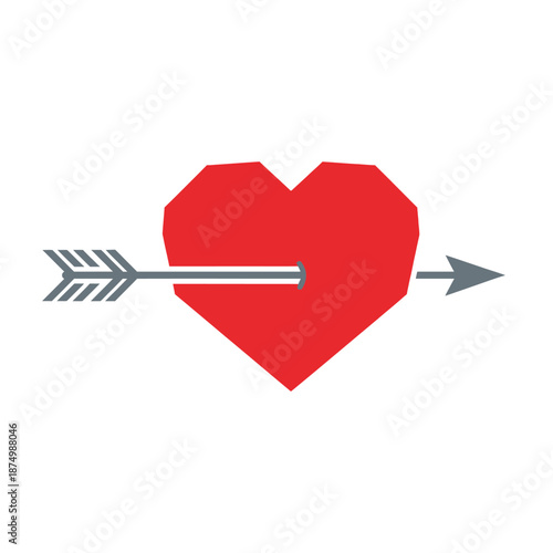 Red arrow hitting a heart target illustration