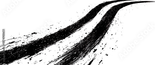 Vector white tire tracks tire tread grunge car wheel tire tread track black tire print