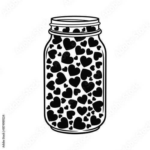 Glass jar of preserved tomatoes and vegetables isolated on white background