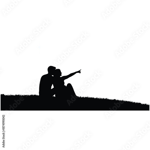 Silhouette of soldiers with rifles at sunset
