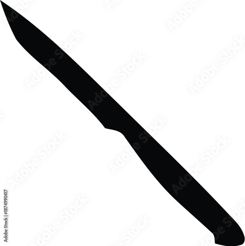 Stylish Black Kitchen Knife Silhouette Design