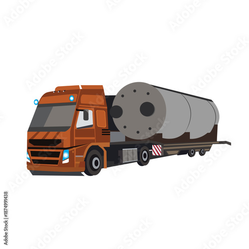 Fuel Tanker Trailer Vector Image 
