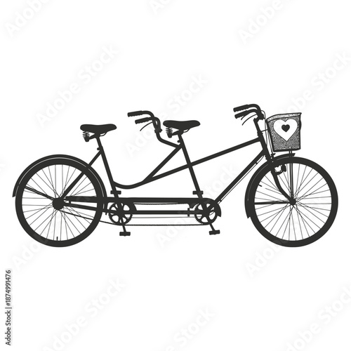 Vintage bicycle on white background