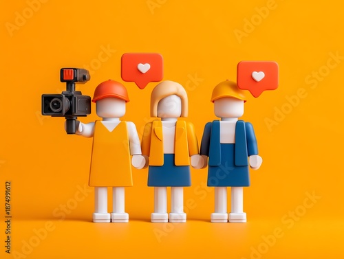 Influencer collaboration concept with video content and engagement