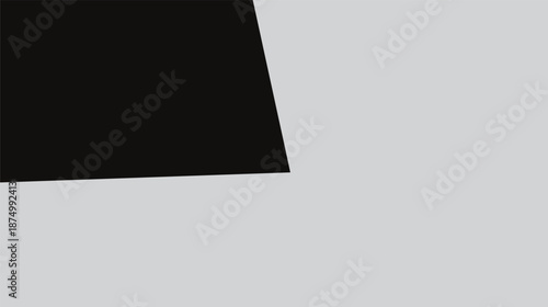 Blank photo frame on a white background featuring a square black border and empty paper canvas for art gallery design or office business display