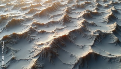 Textured Abstract Landscape with Golden Hour Lighting and Rippling Dunes Evoking a Sense of Serenity and vastness