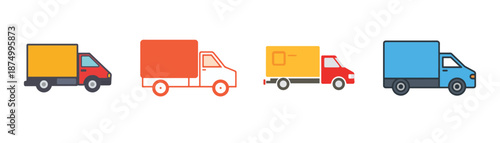 delivery truck vector bundle collection