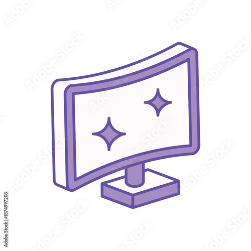 Screen icon clean and modern vector illustration