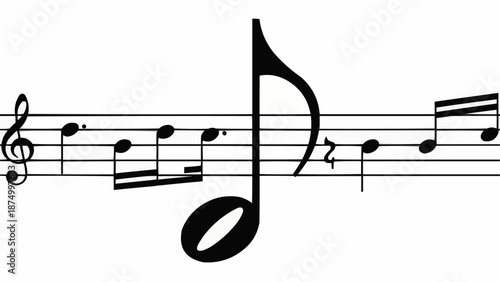 Musical notes on a staff with treble clef.