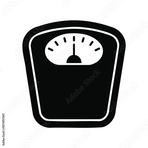 Bathroom Weight Scale Silhouette Icon – Body Measurement Symbol