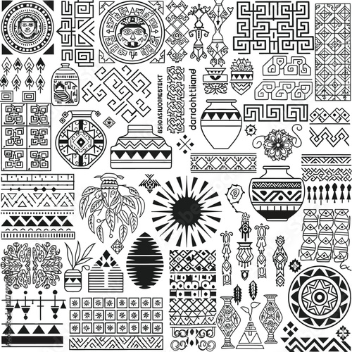 aztec, maya, geometric patterns, ethnic motifs
