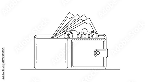 Open Leather Wallet Filled With Paper Currency And Round Coins Showing Financial Assets And Economic Investment Concept With Clipping Path
