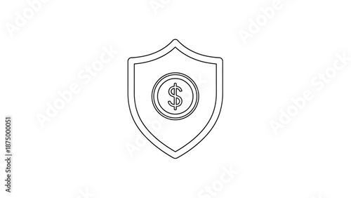 Secure Financial Protection Symbol Representing Money Safety And Investment Assurance Concept Icon Outline