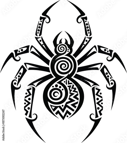 tribal spider tattoo design