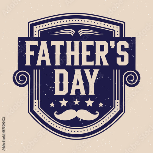 Celebrating Father's Day with a classic symbol of fatherhood and elegance in a vintage illustration style