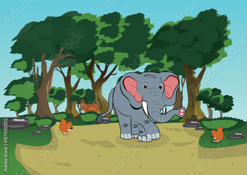 Forest Scene Vector Image 
