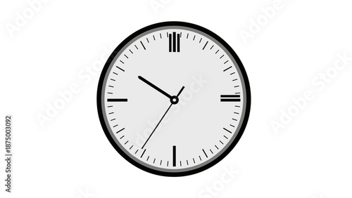 Modern minimalist wall clock showing time at ten past eight.