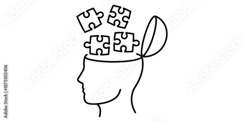 Putting the pieces together: a conceptual illustration of mind and knowledge acquisition Vector, illustration