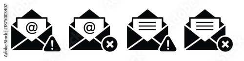 Mail error icon, vector illustration