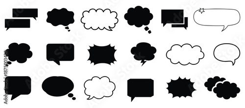 Speech Bubble set. Talk bubble. Cloud speech bubbles collection. Vector