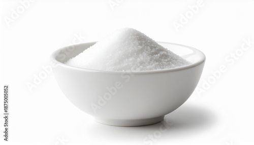 Single White Sugar Bowl Isolated on White Background