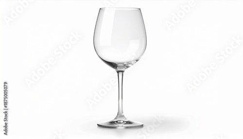 Single Clear Wine Glass Isolated for Commercial Use