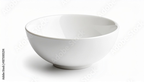 Single White Soup Bowl Isolated on White Background